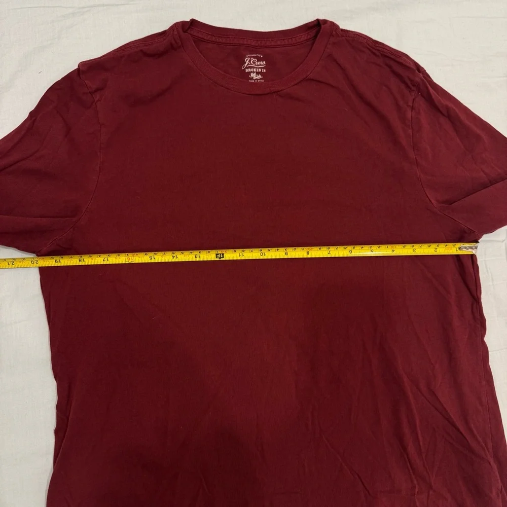 J. Crew Broken-In Long Sleeve T-Shirt Men's L Maroon Burgundy Red Re-Imagined